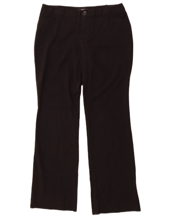 Mossimo Calça feminina casual bootcut EUA 10 grande W34 L32 poliéster preto