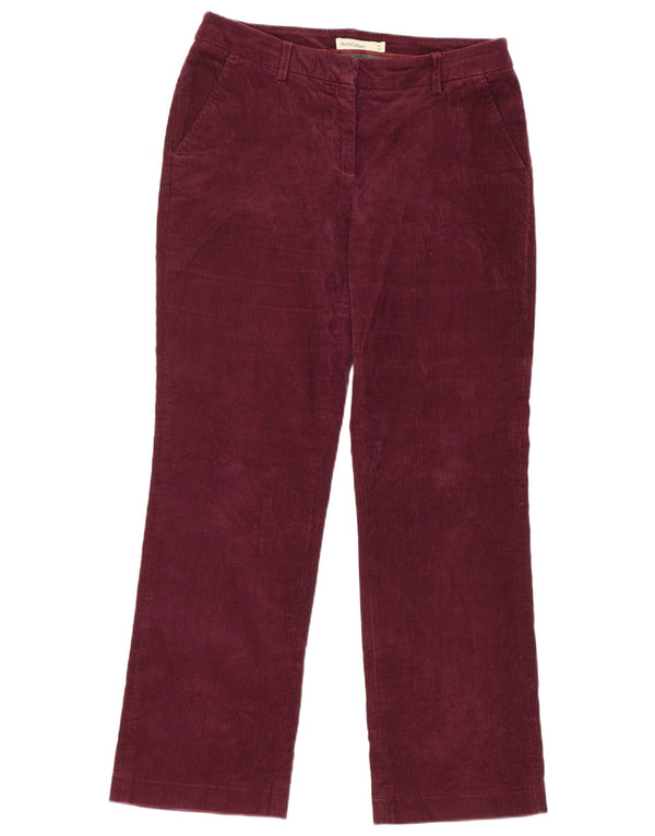 Calça feminina de veludo cotelê Henry Cottons IT 44 médio W32 L30 Borgonha