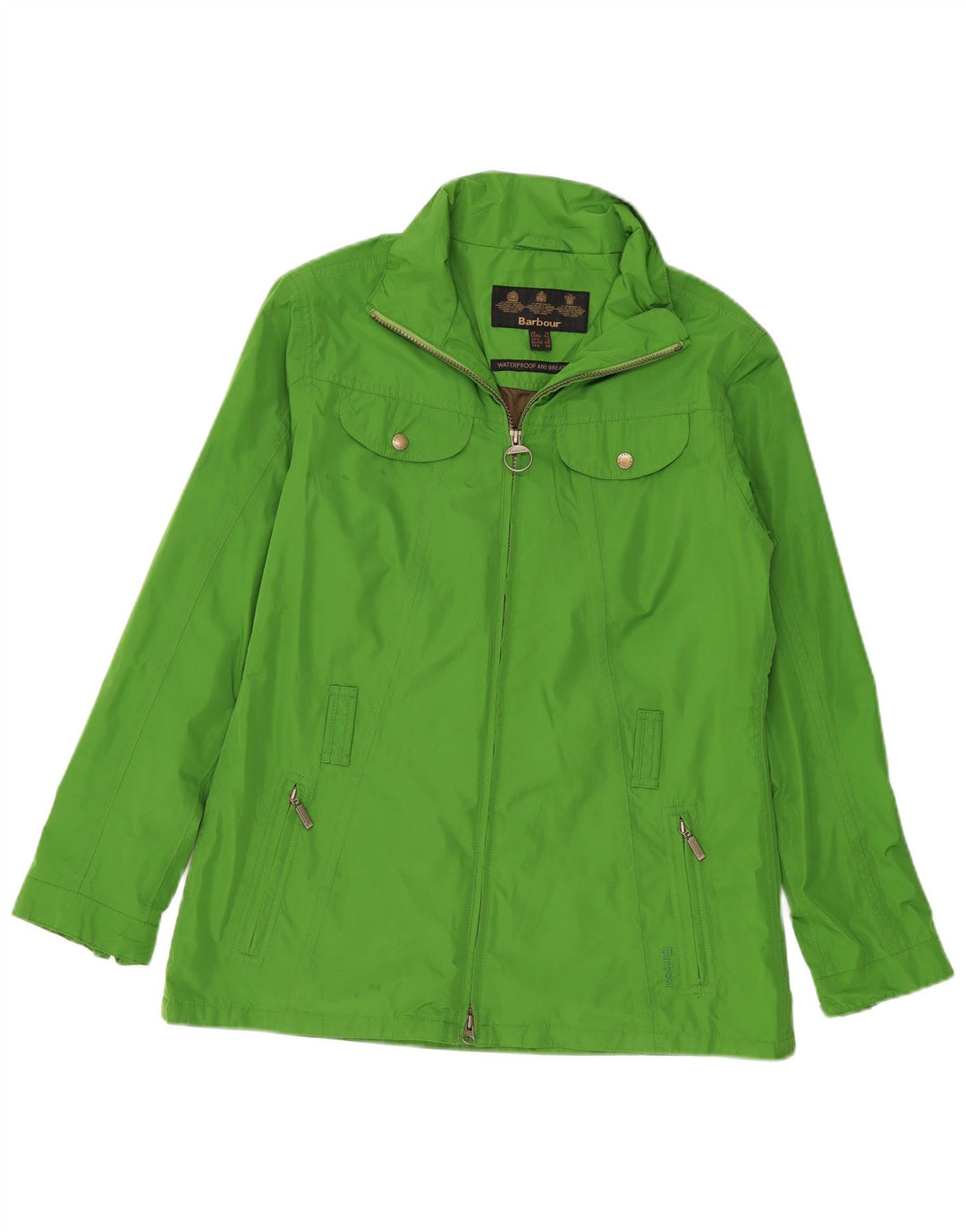 Jaqueta de chuva feminina Barbour UK 16 grande poliéster verde