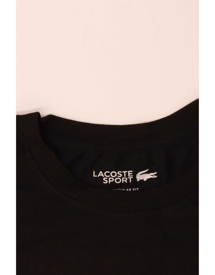 Camiseta masculina Lacoste Regular Fit grande algodão preto