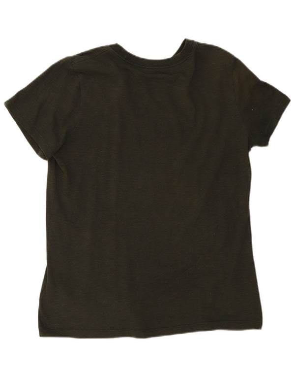 Camiseta Nike Feminina Dri Fit Graphic Top UK 12 Médio Algodão Cáqui
