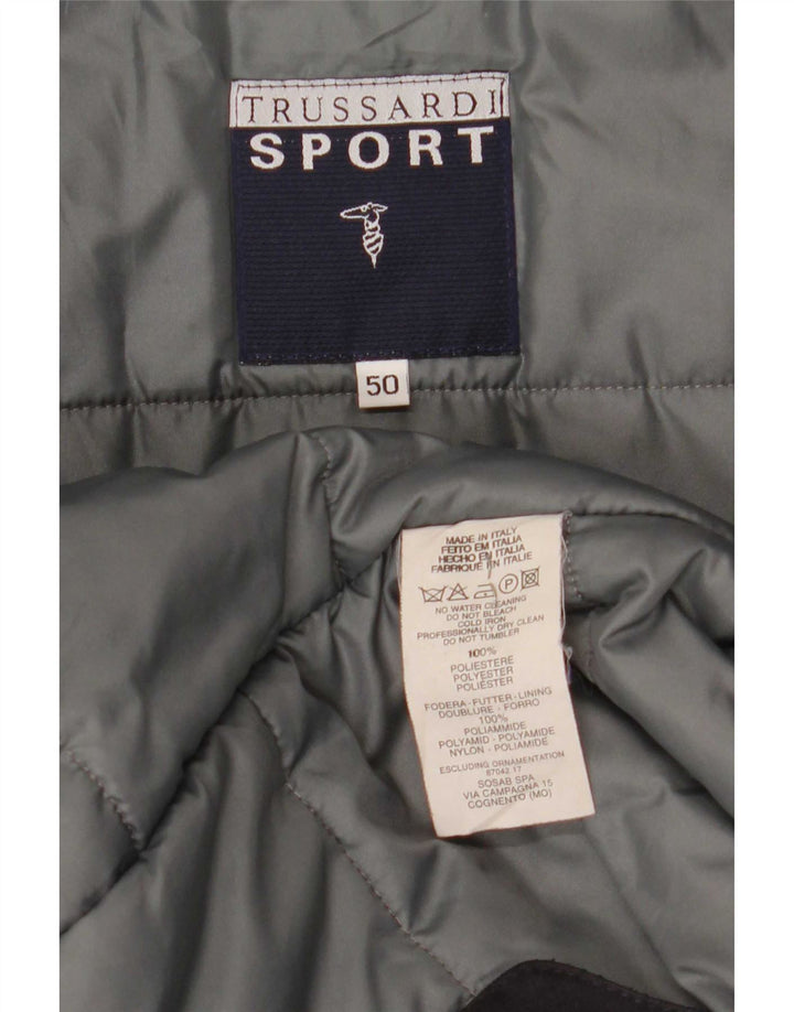 Casaco corta-vento masculino Trussardi IT 50 grande poliéster preto