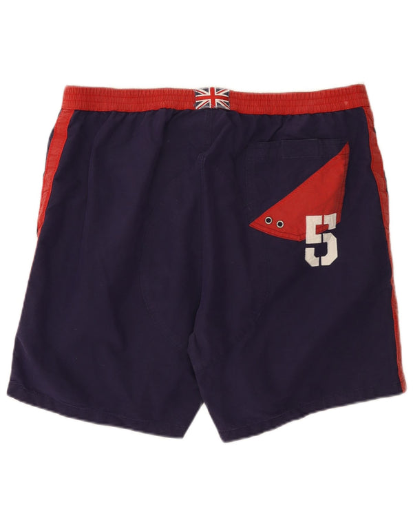 Polo Ralph Lauren Shorts de natação masculino gráfico grande bloco colorido azul marinho