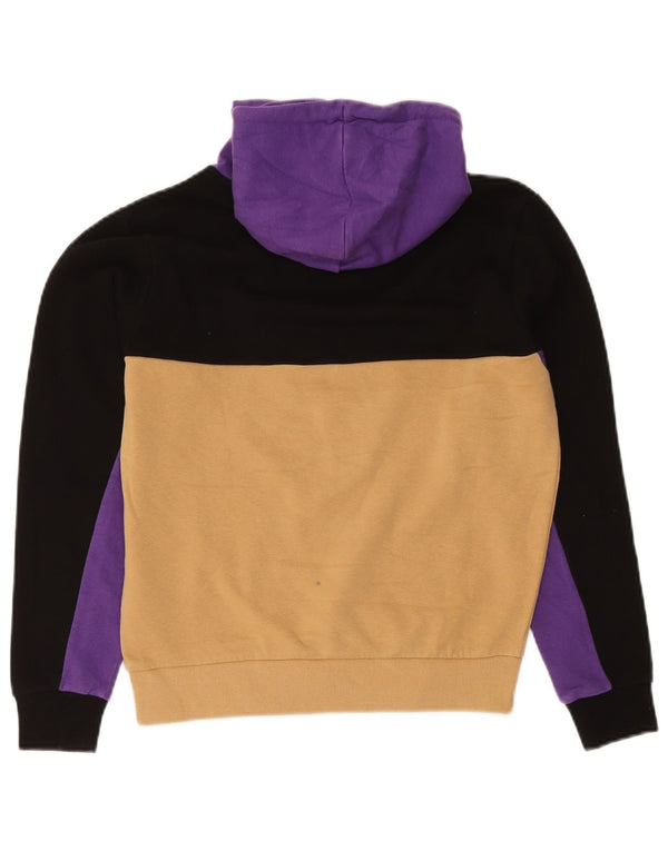 Fila feminino oversized moletom com capuz UK 10 pequeno amarelo colorblock algodão