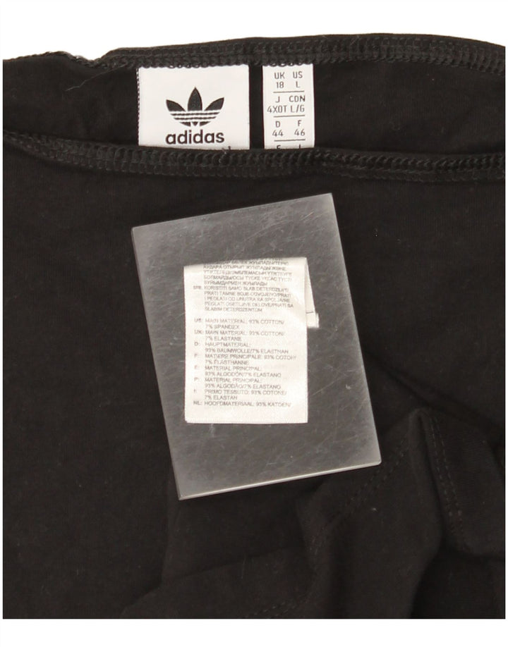 Vestido feminino ADIDAS com ombros de fora UK 18 XL preto algodão