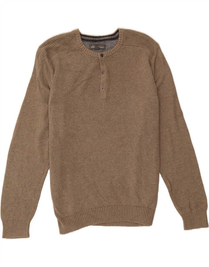 EDDIE BAUER Mens Crew Neck Jumper Sweater XL Brown Cotton Vintage Eddie Bauer and Second-Hand Eddie Bauer from Messina Hembry 