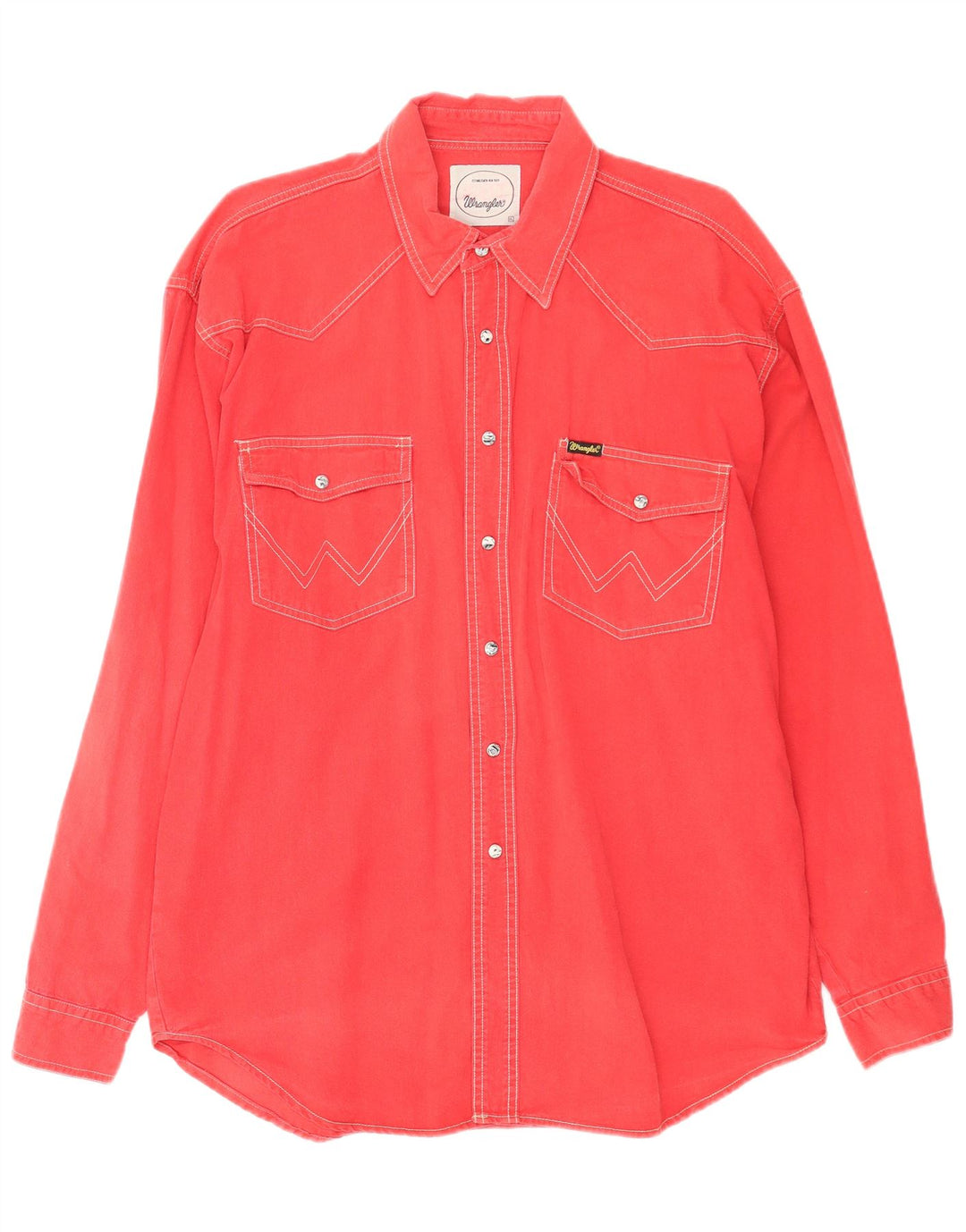 Camisa jeans Wrangler masculina XL algodão vermelho
