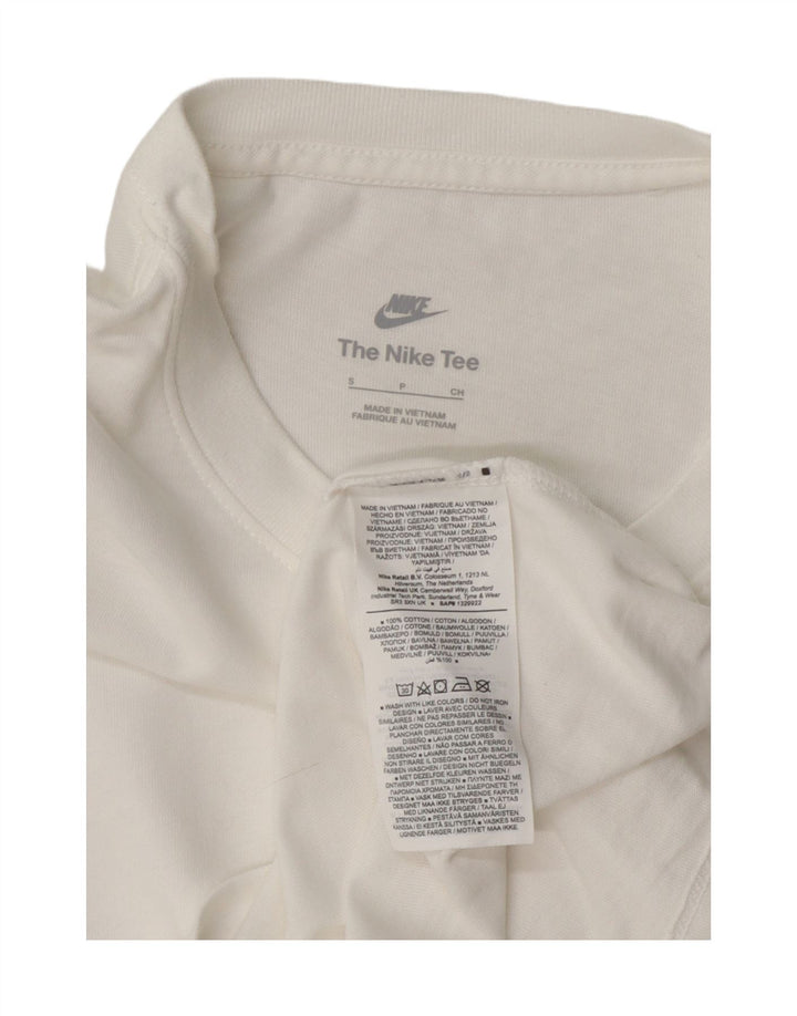 Camiseta feminina Nike UK 10 pequena algodão branco
