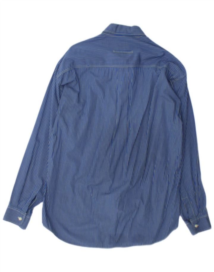Camisa masculina de flanela Trussardi Jeans xadrez azul médio
