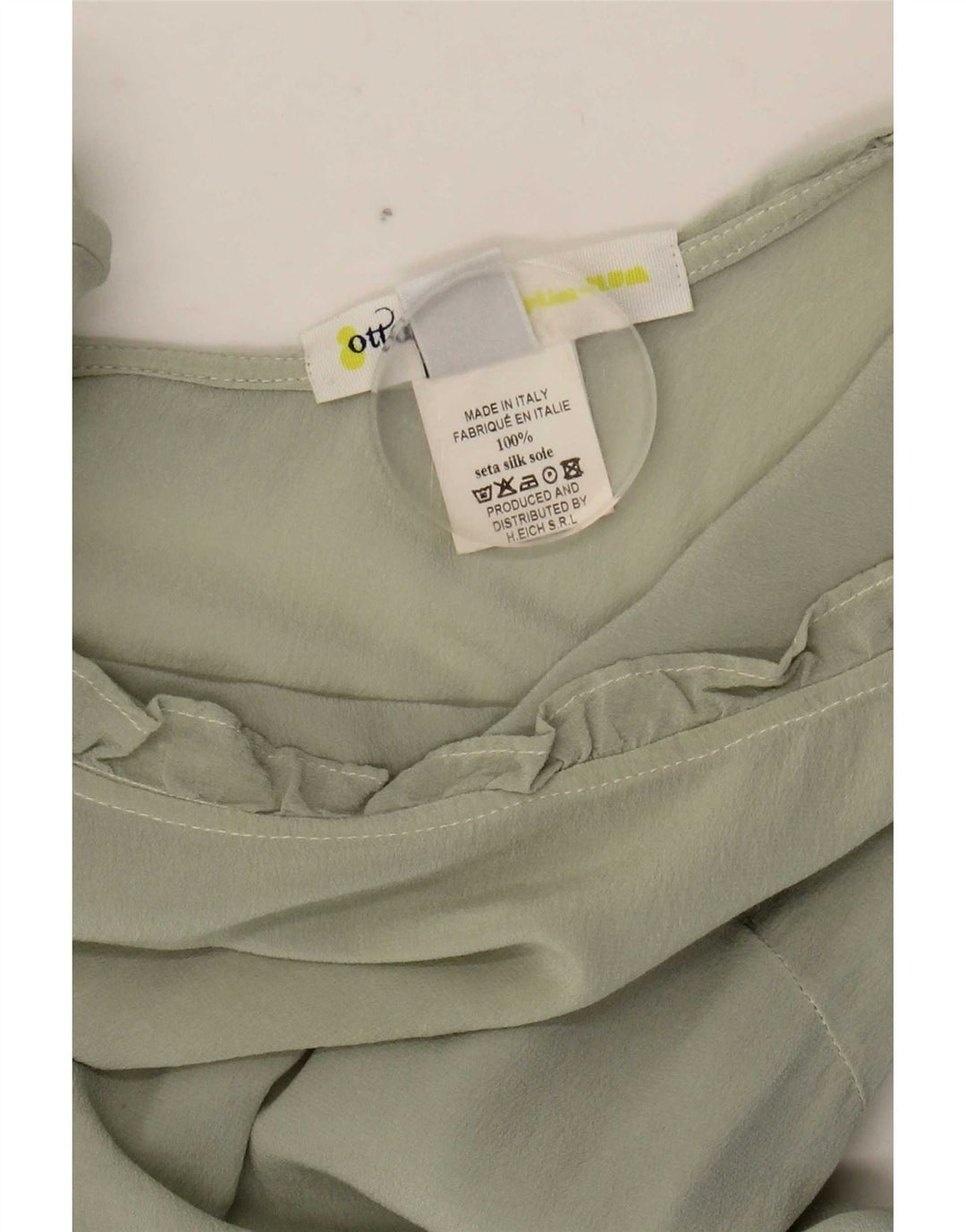 Blusa feminina manga 3/4 Ottod'Ame Reino Unido 10 seda verde pequena