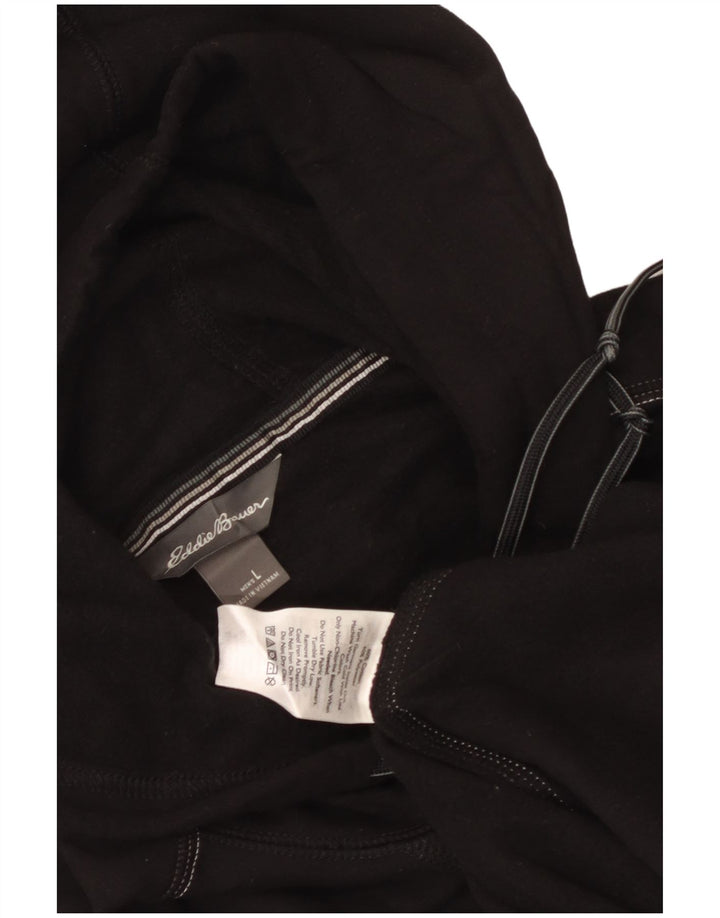 Eddie Bauer Suéter masculino com capuz grande algodão preto