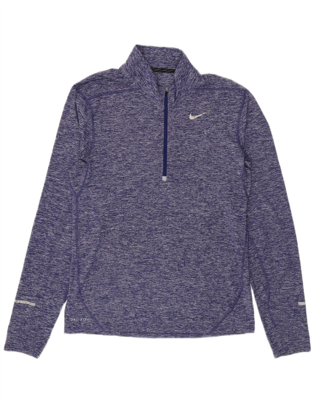 Nike Mens Dri Fit Zip Neck Pullover Treino Top Pequeno Roxo Salpicado