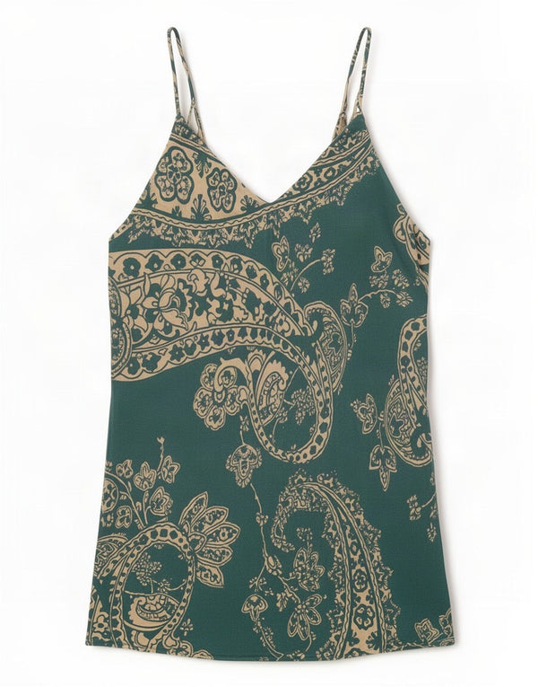 Zara Womens Slip Dress UK 14 Large Blue Paisley Viscose