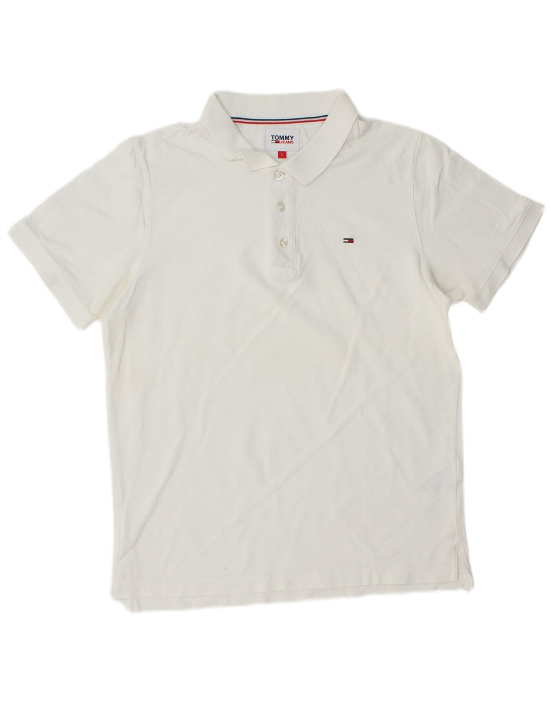 Camisa polo masculina TOMMY HILFIGER grande algodão branco