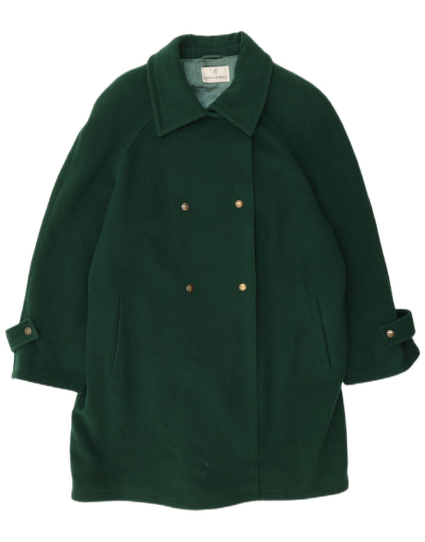 Casaco feminino Donna Enrica com peito duplo EU 45 XL lã verde