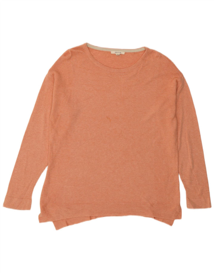 Suéter feminino grande com gola redonda White Stuff Reino Unido 10 pequeno rosa