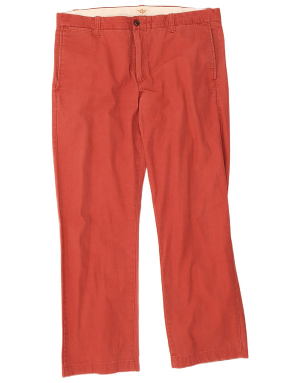 Calças Dockers masculinas retas Chino W36 L30 algodão vermelho