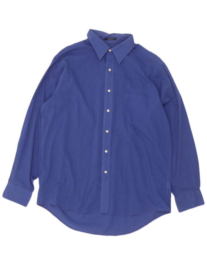 Camisa masculina Chaps tamanho 16 1/2 grande algodão azul