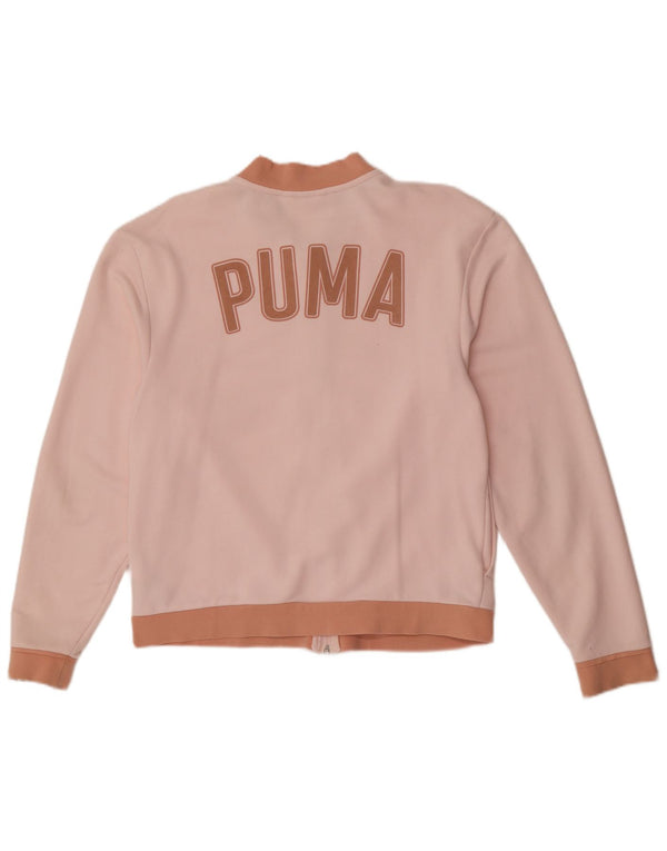 Puma Womens Graphic Tracksuit Top Jacket UK 12 Medium Pink Colourblock