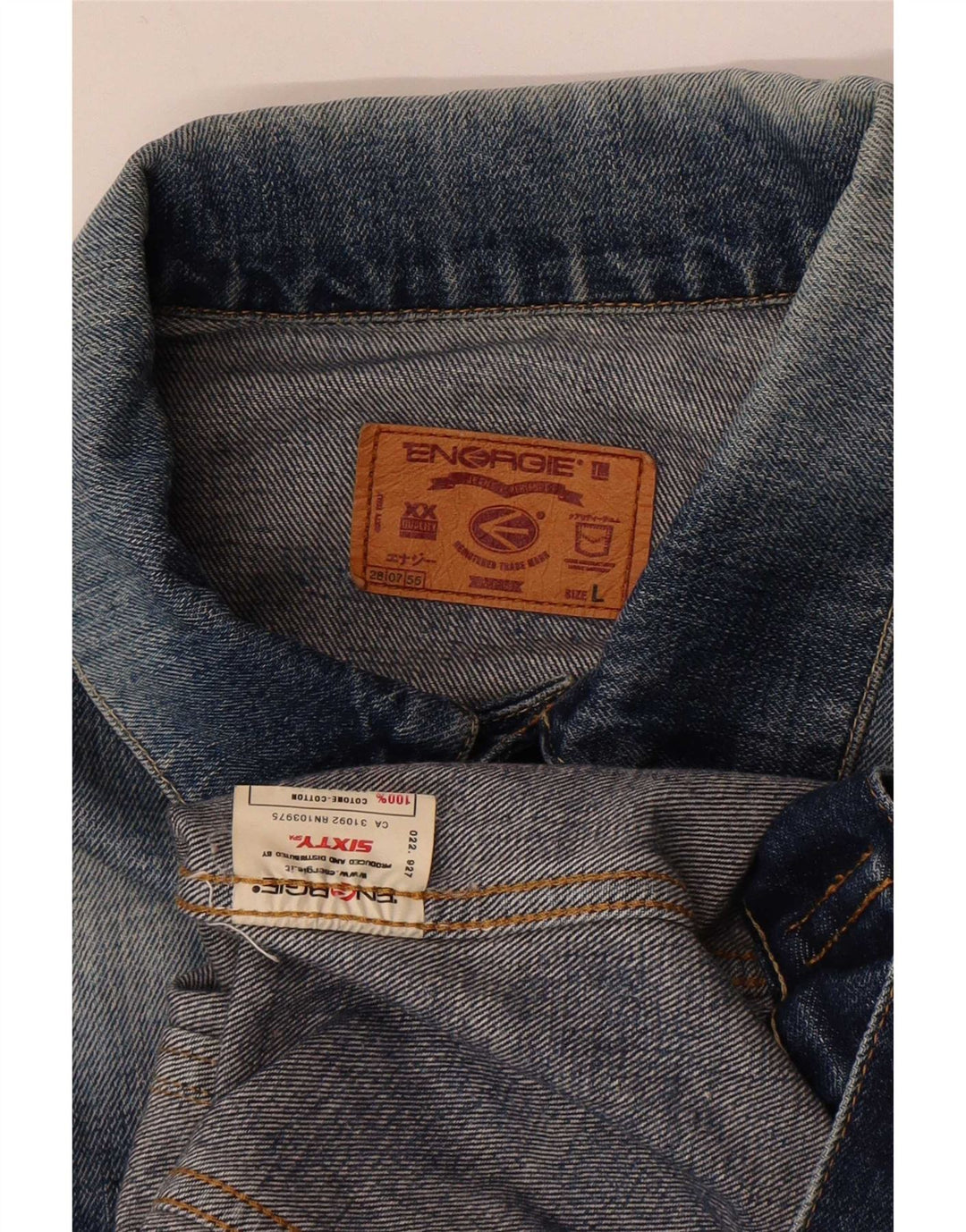 Jaqueta jeans feminina Energie UK 40 grande algodão azul