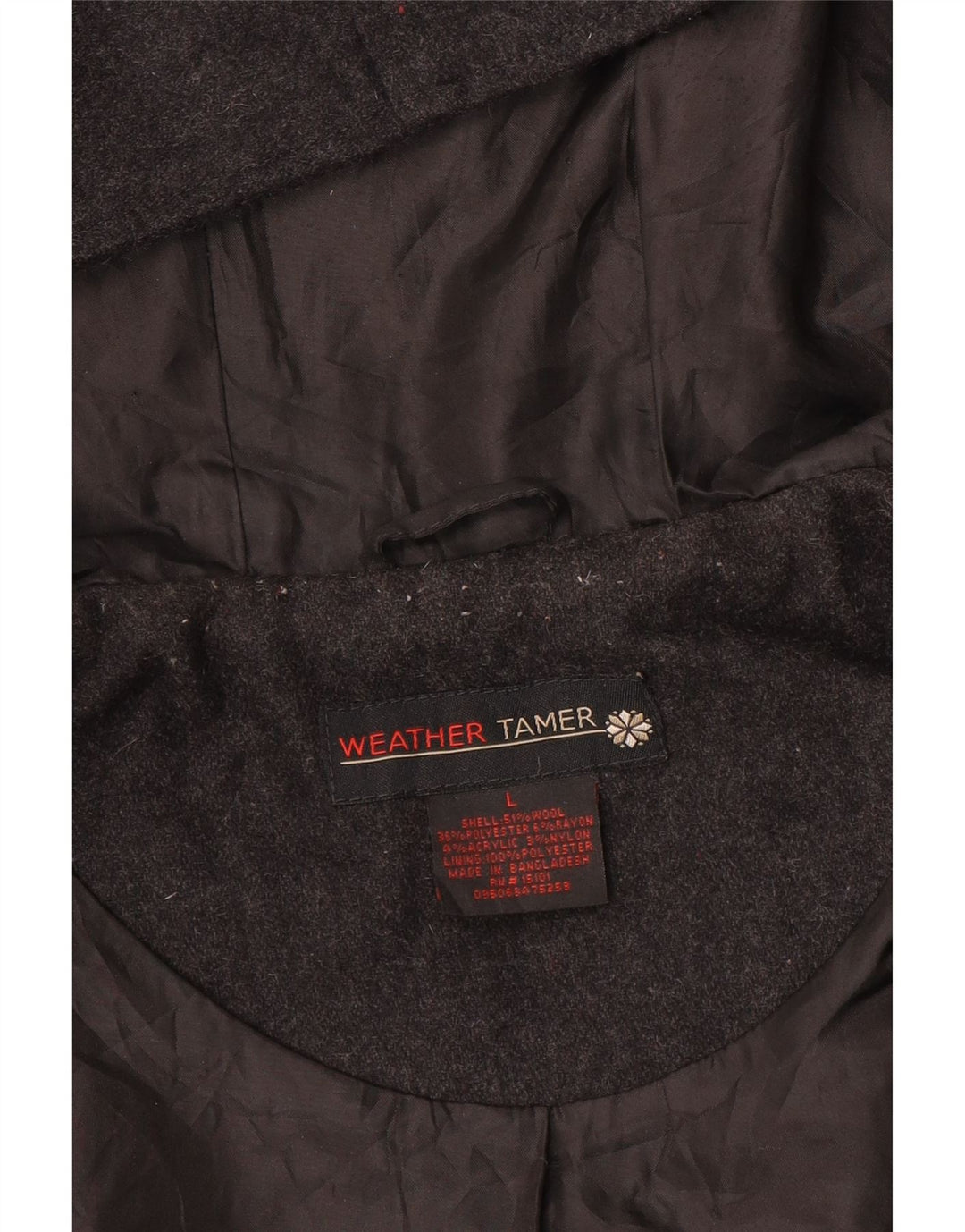 Jaqueta Duffle feminina com capuz VINTAGE Reino Unido 16 grande lã cinza