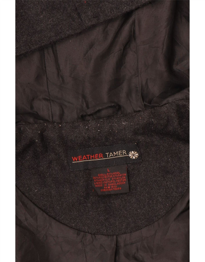 Jaqueta Duffle feminina com capuz VINTAGE Reino Unido 16 grande lã cinza