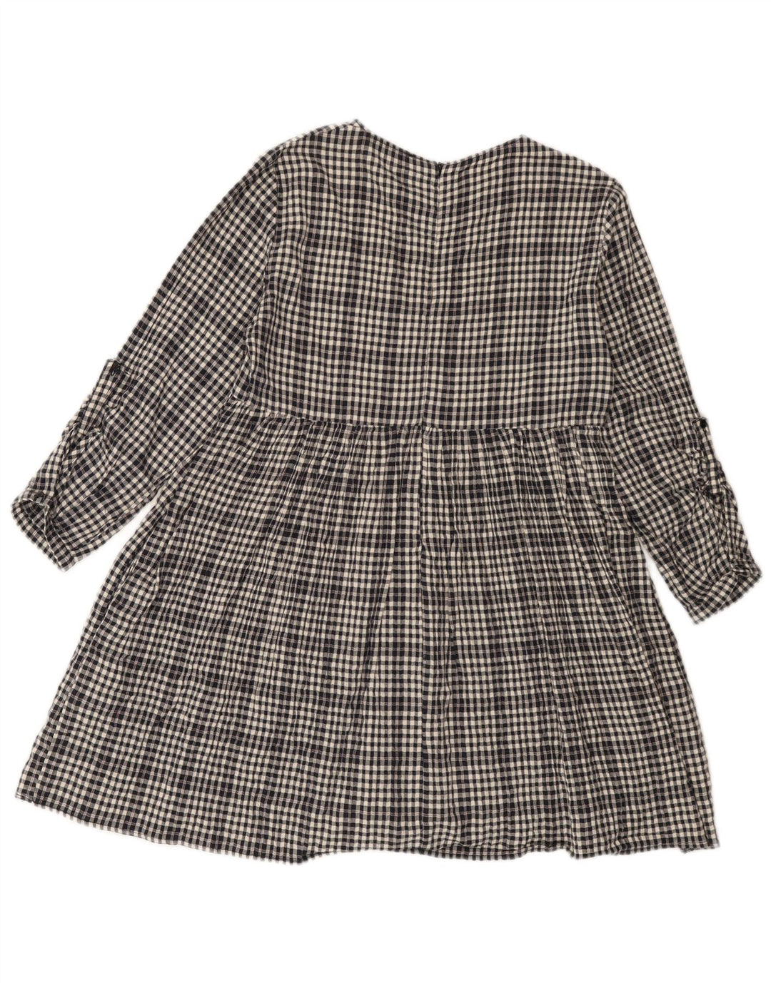 Macacão feminino Zara Trafaluc manga comprida Reino Unido 10 pequeno algodão preto guingão