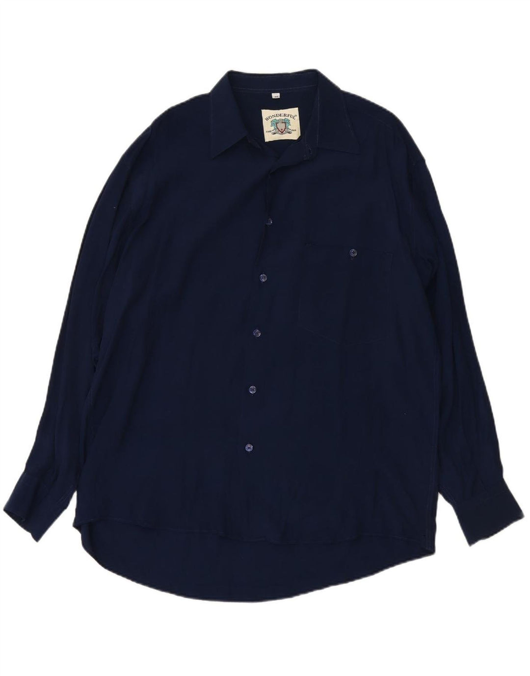 Camisa masculina VINTAGE média azul marinho viscose