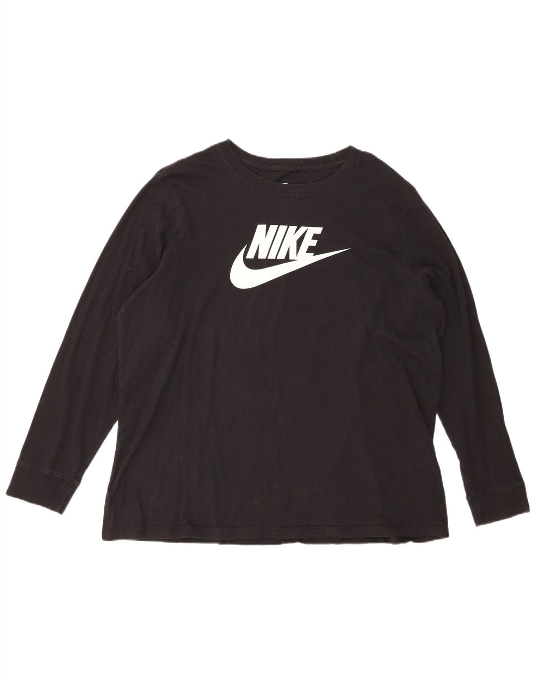 Top gráfico feminino Nike manga comprida UK 20 2XL algodão preto