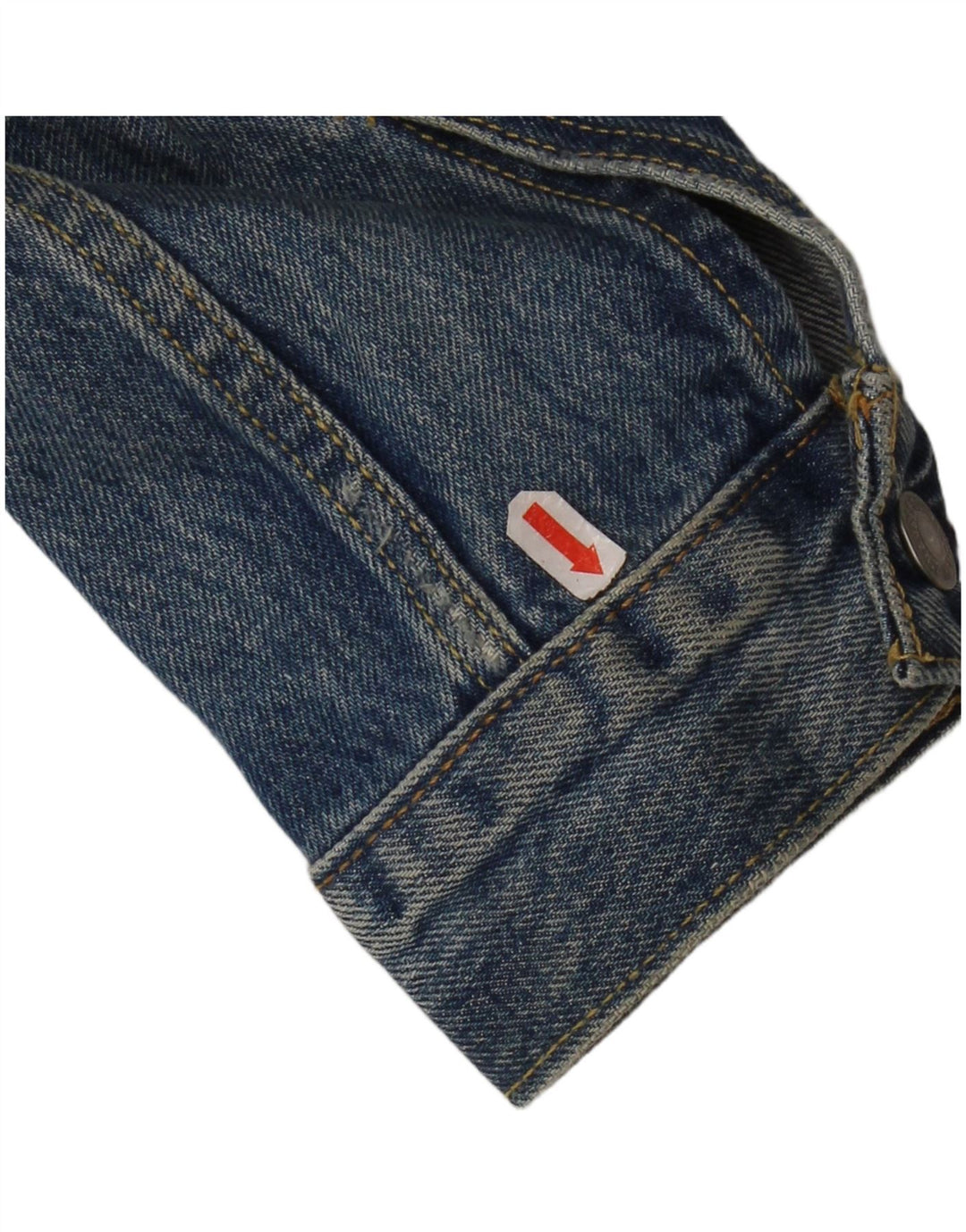 Jaqueta jeans masculina desgastada Levi's UK 36 algodão azul pequeno