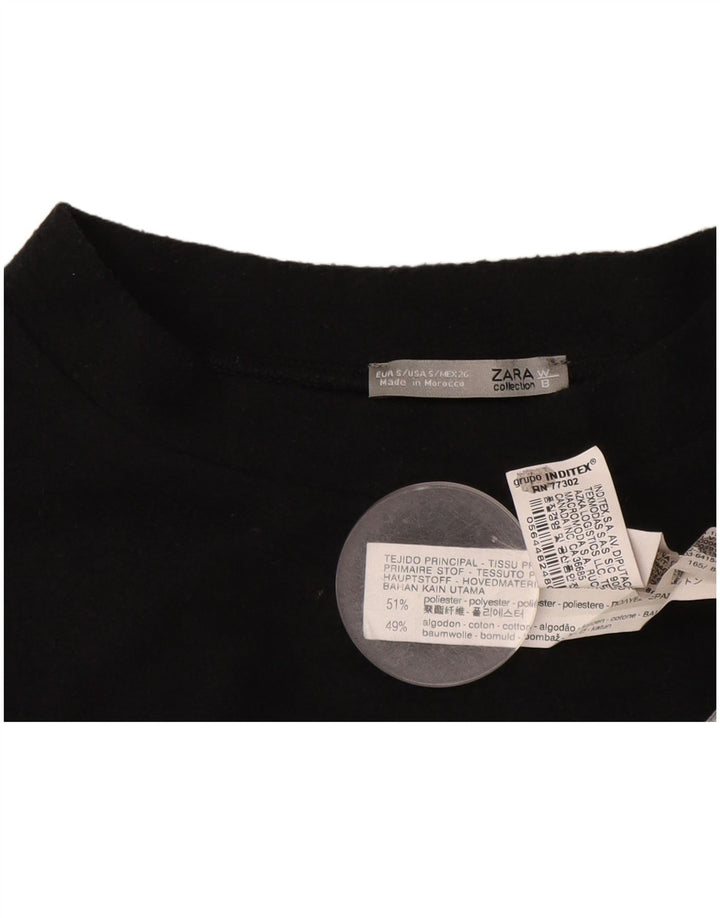 Zara Womens Oversized Graphic Top Manga Longa Reino Unido 10 Pequeno Poliéster Cinza