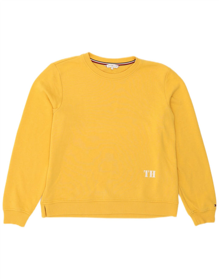 Tommy Hilfiger moletom feminino jumper UK 14 médio amarelo