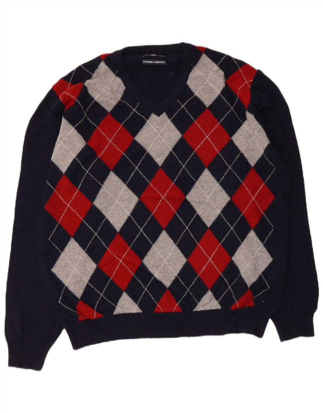 Suéter masculino Marks & Spencer Blue Harbor com decote em V grande azul marinho