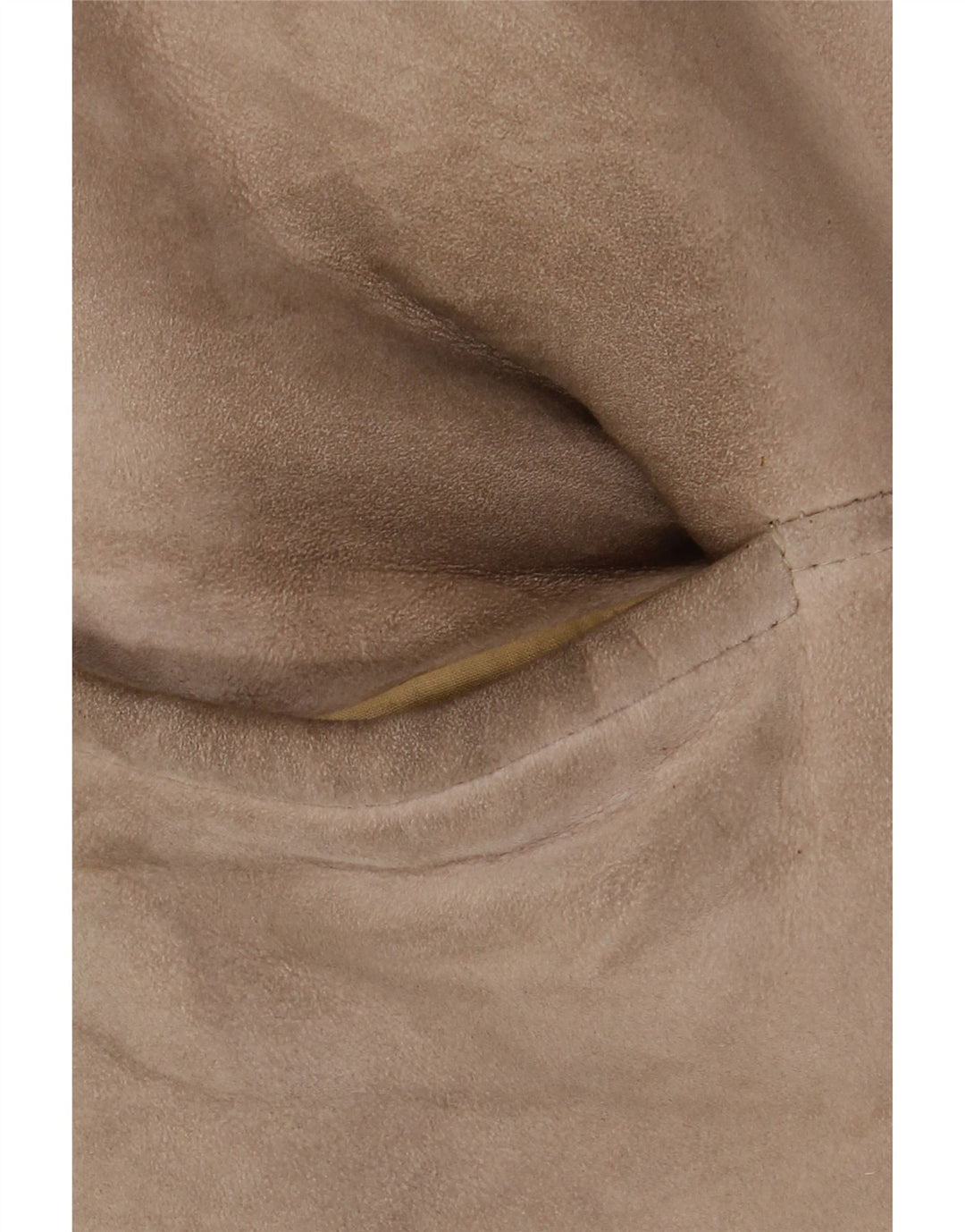 Casaco feminino vintage de shearling IT 46 grande couro bege