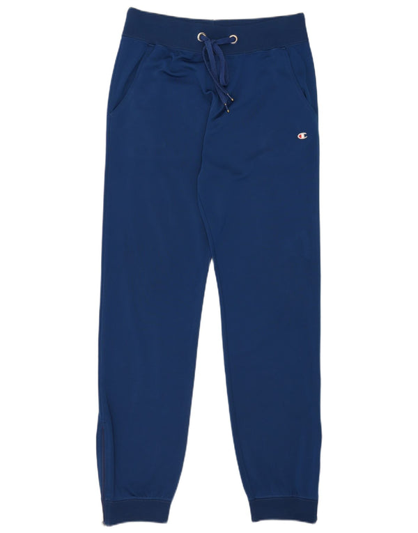 Calça de treino feminina Champion Joggers UK 10 pequeno poliéster azul marinho
