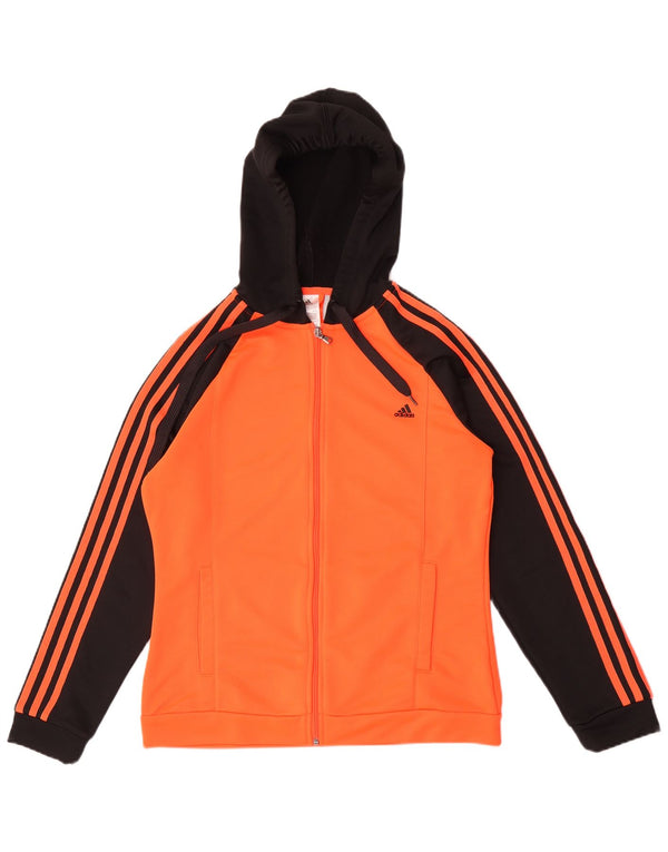 Adidas Womens Climalite Zip Hoodie Sweater UK 16/18 Grande Laranja