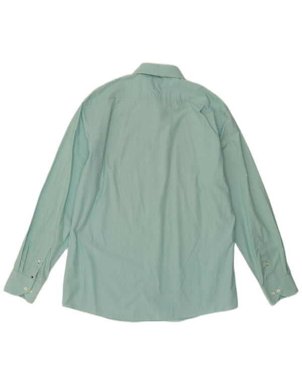 Camisa masculina Tommy Hilfiger tamanho 16 1/2 grande algodão verde