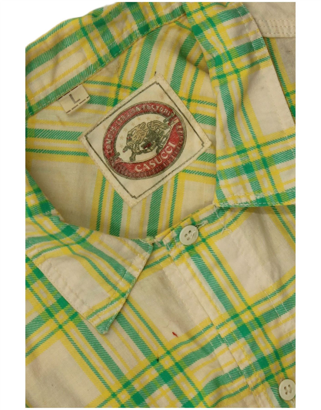 Camisa masculina de manga curta CASUCCI grande xadrez verde
