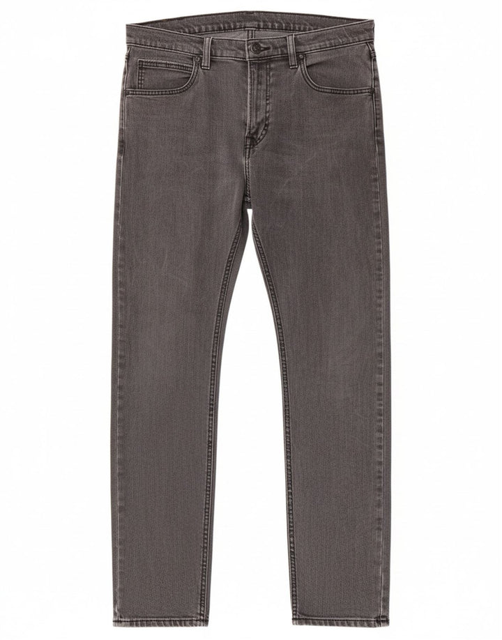LEE Womens Luke Slim Jeans W32 L32 Cinza Algodão