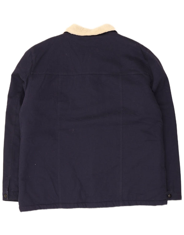 Jaqueta masculina Sherpa Marks & Spencer UK 44 2XL algodão azul marinho