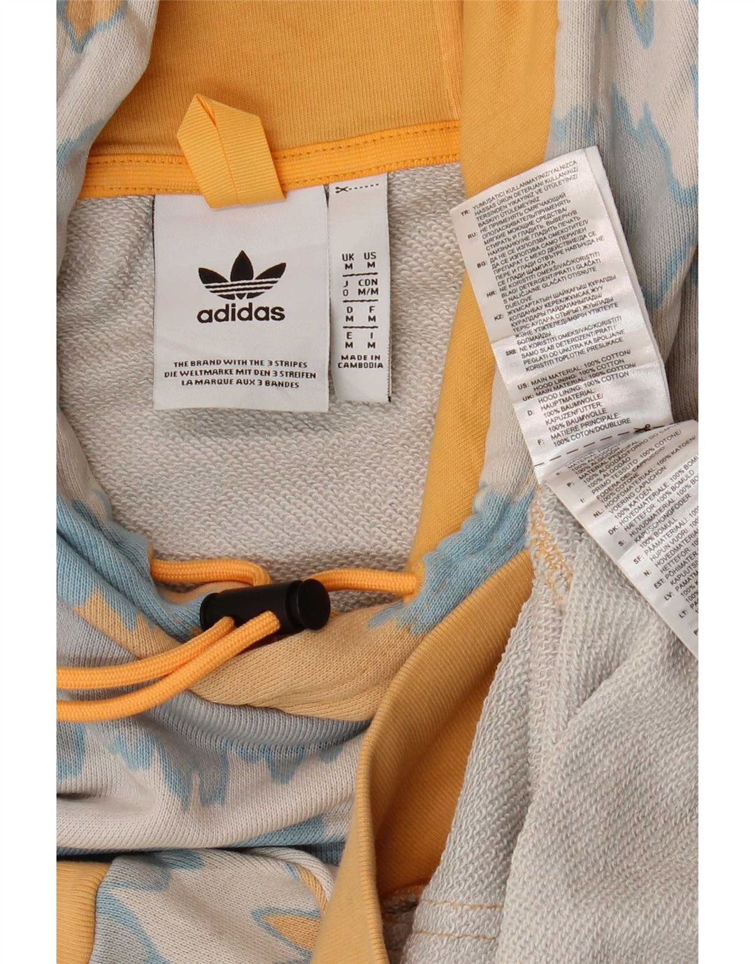Adidas Mens Graphic Hoodie Jumper Médio Multicolorido Tie Dye Algodão