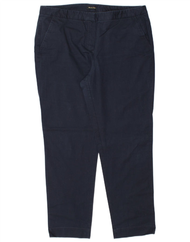 Calça Chino Feminina MASSIMO DUTTI EU 44 XL W34 L28 Azul Marinho Clássico