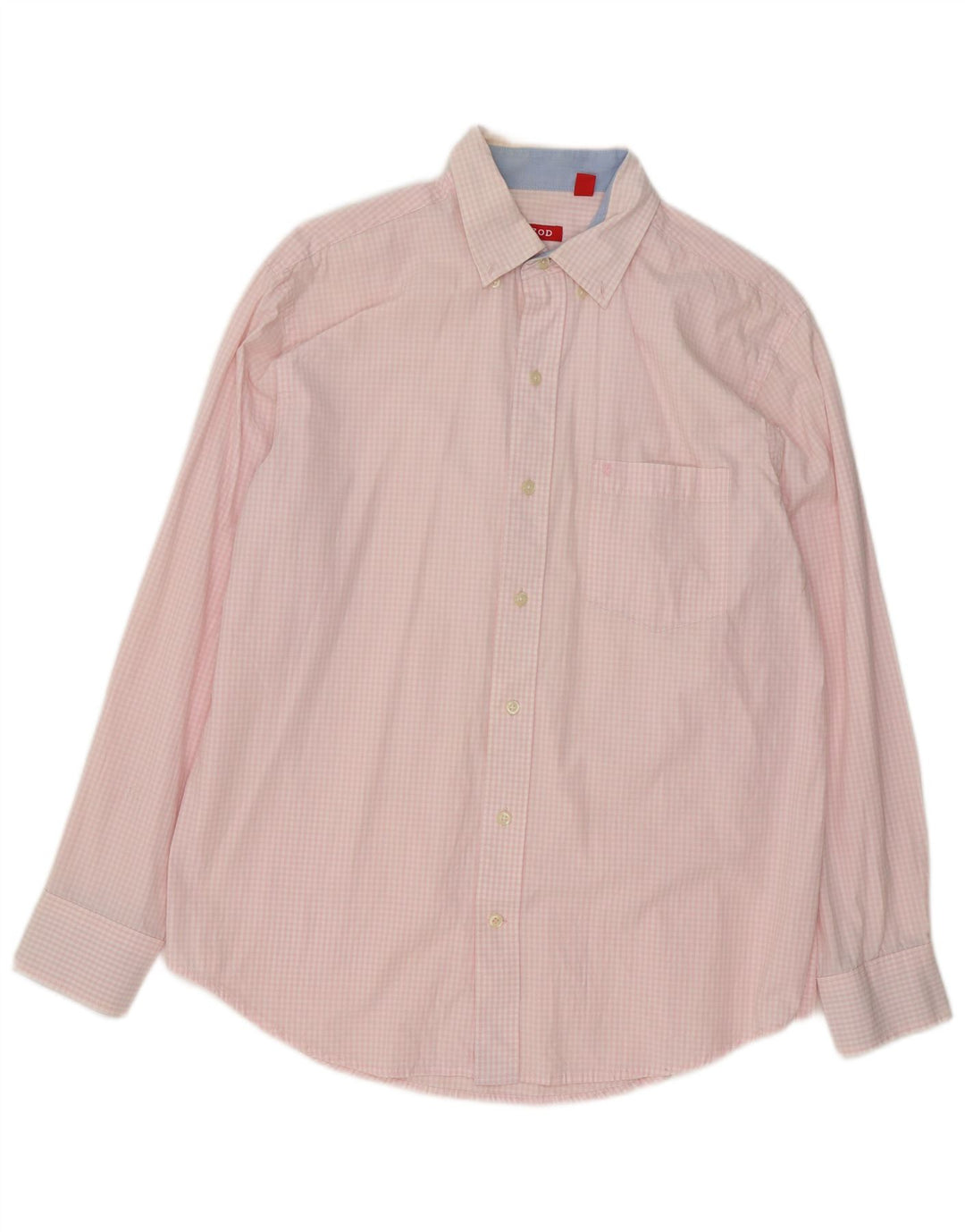 Camisa masculina Izod de algodão guingão rosa médio