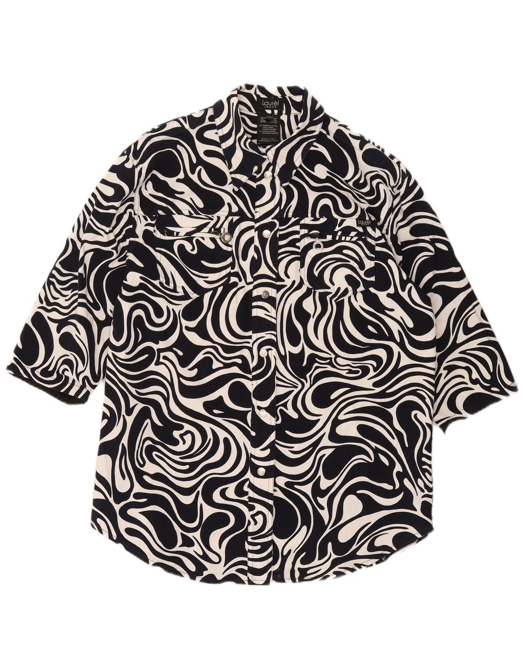 Overshirt feminino Laurel manga 1/2 IT 42 médio azul marinho geométrico