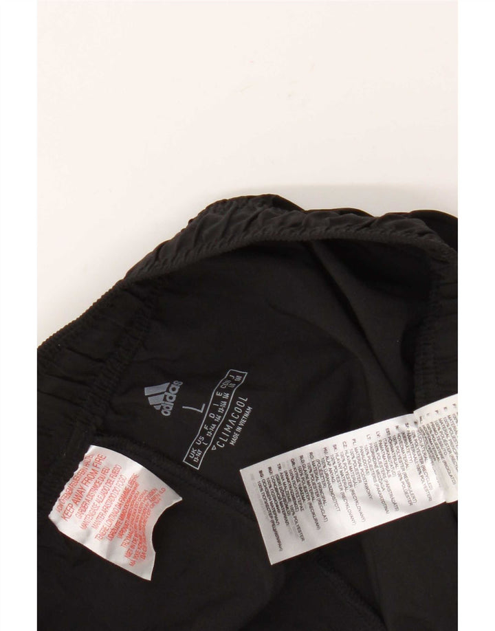 Shorts esportivos Adidas Boys Climacool 13-14 anos grandes pretos poliéster