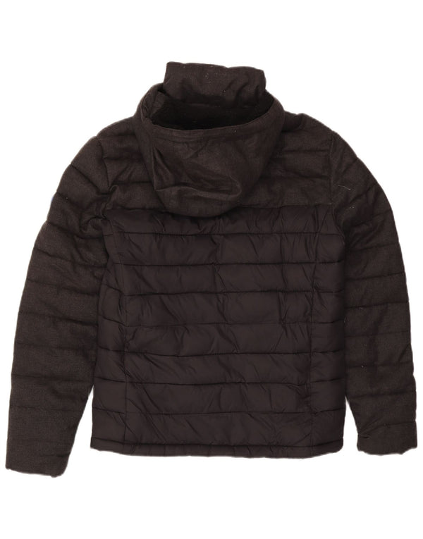 Jaqueta acolchoada com capuz masculina Superdry UK 36 poliéster cinza pequeno