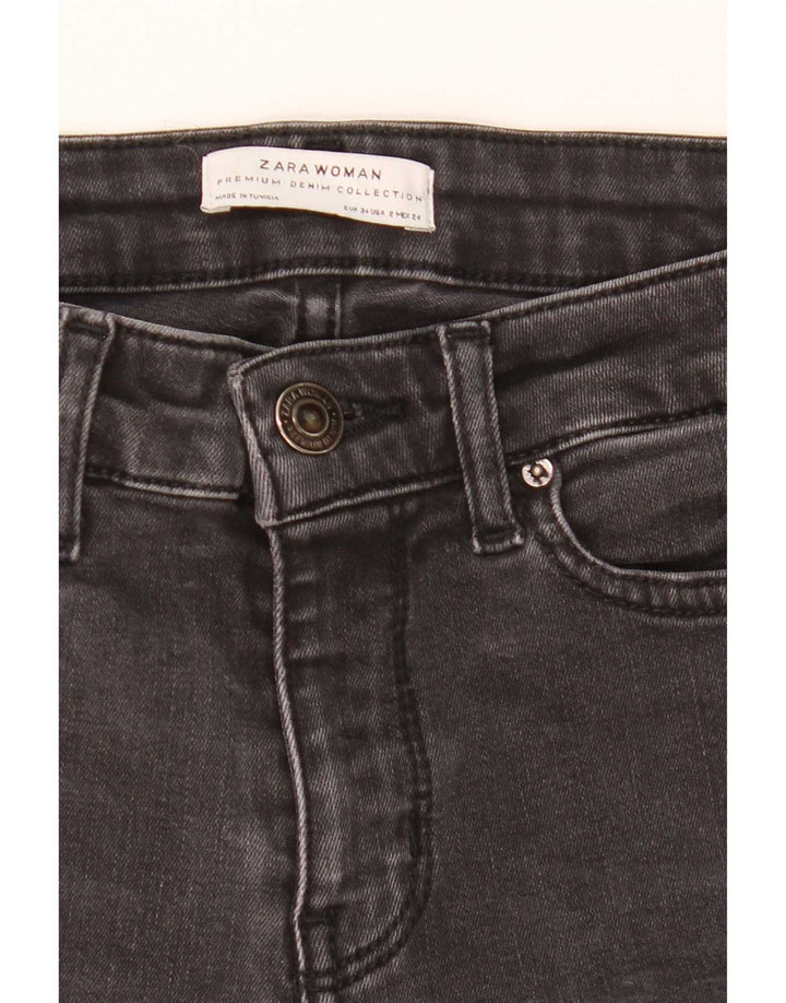 Zara Jeans feminino queimado EU 34 2XS W24 L31 cinza
