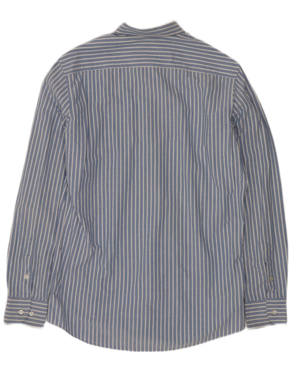 Camisa masculina Massimo Dutti de algodão listrado azul médio