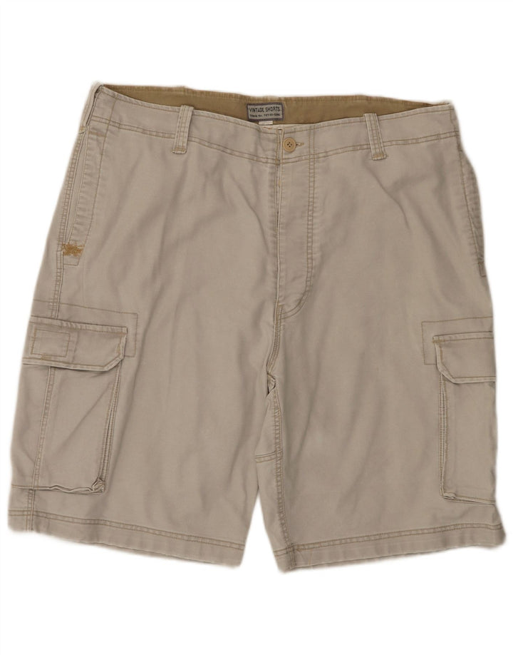 Shorts cargo masculino vintage 2XL W42 algodão cinza