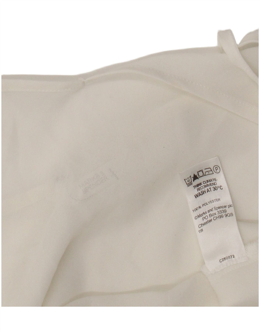 Top cami transparente feminino Marks & Spencer UK 12 poliéster branco médio